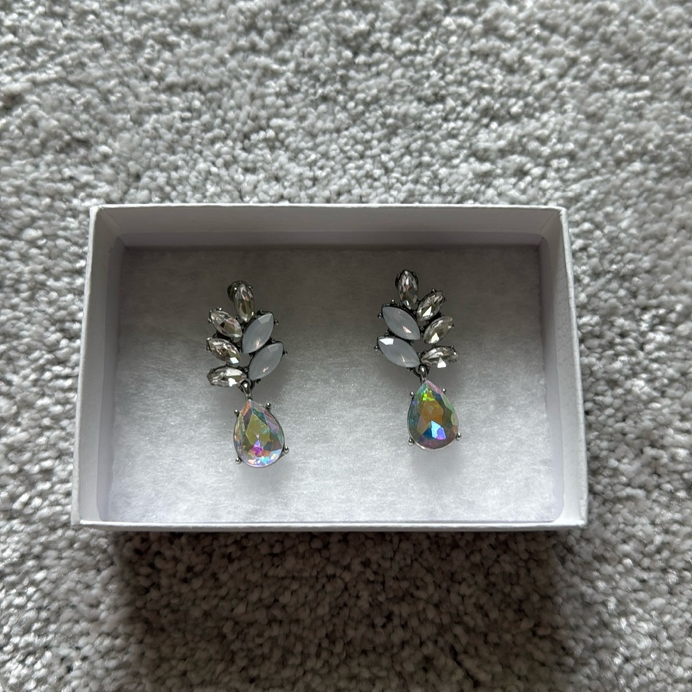 Pearl and Iridescent Costume Jewelry Earrings